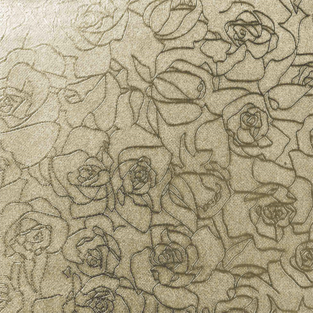 Voksdug Metallic Rose-motiv – Guld