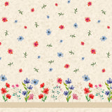 Engblomst Beige – Voksdug med blomsterbort, mønster