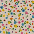 Sommerranker – Beige voksdug med farverige blomster