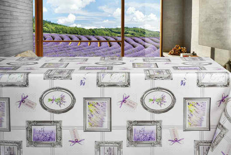 Lavendel Museet, voksdug med lavendel miljø