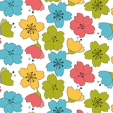 Lily Spring - voksdug med kulørte stregblomster, mønster