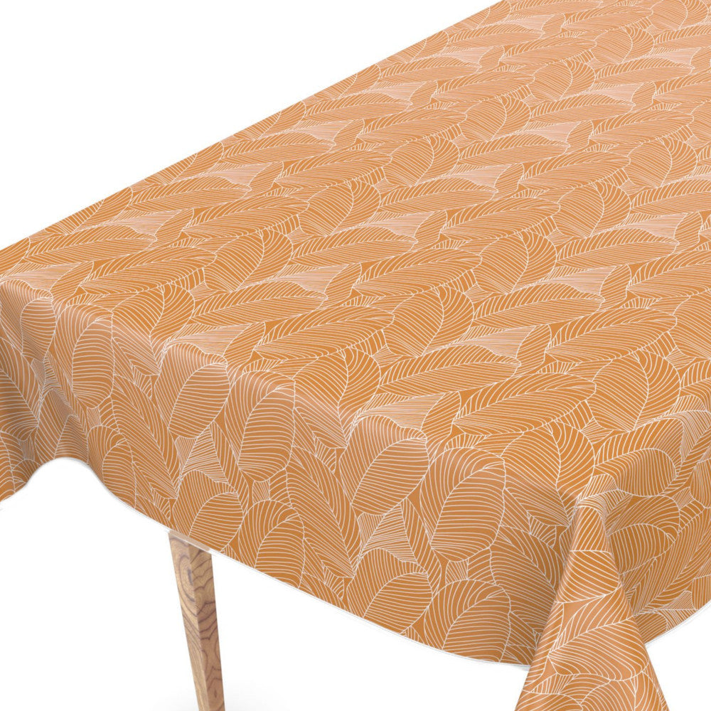 Mathilda lys brun/beige - Voksdug med stregblade