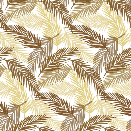 Palmeblade Beige - Hvid voksdug med palmeblade