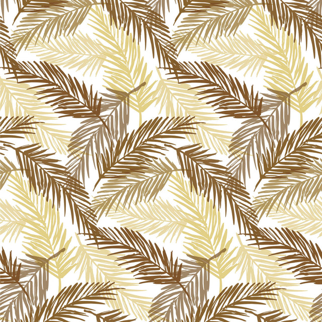 Palmeblade Beige - Hvid voksdug med palmeblade