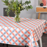 Luna Melon - Hvid voksdug med retro cirkelmønster, miljø