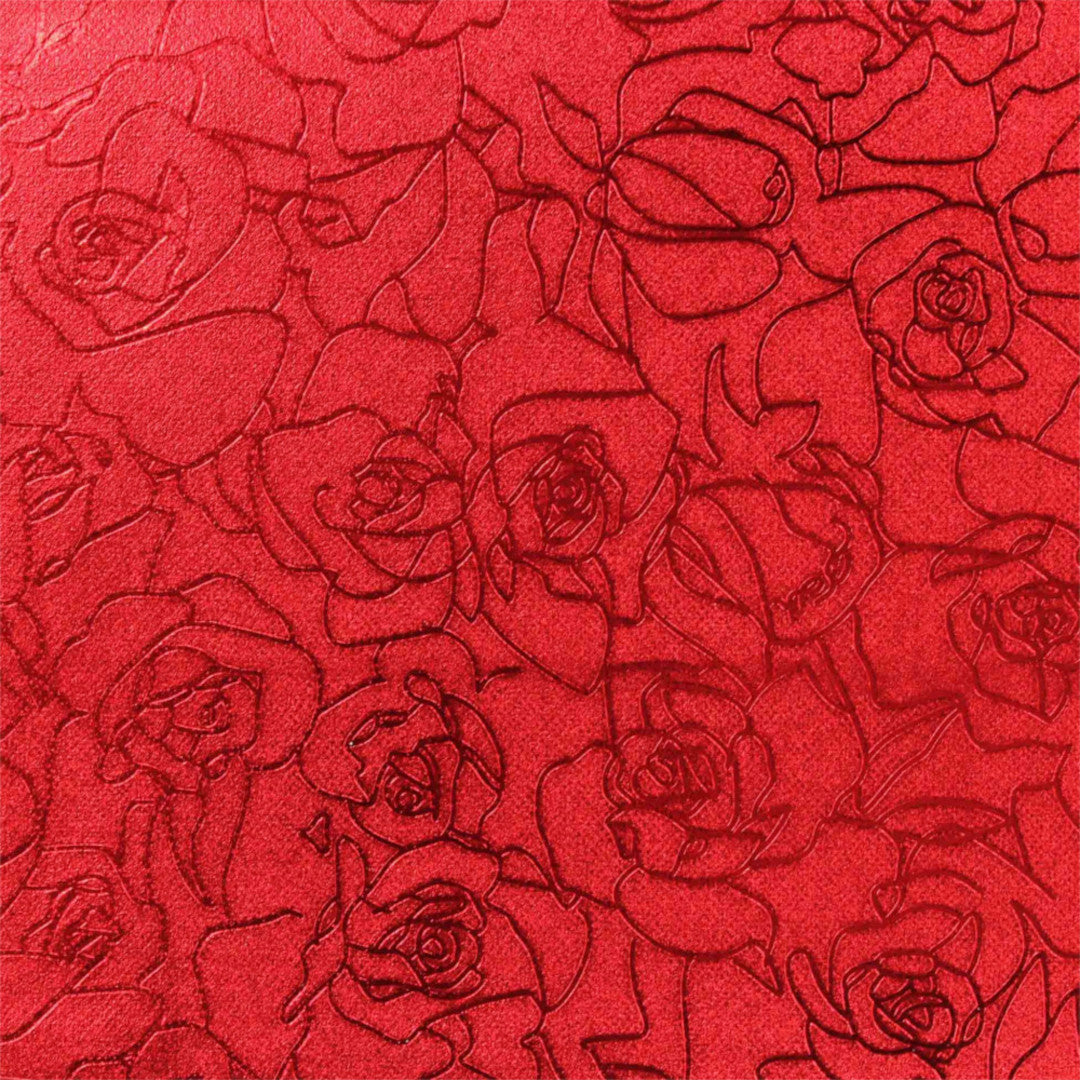 Voksdug Metallic Rose-motiv – Rød