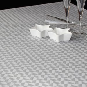 Geometric Grå Jacquardvævet tekstilvoksdug