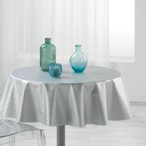 Wavy White Rund Voksdug Ø160_1