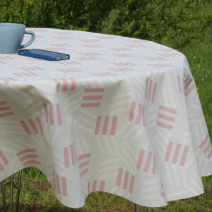 Rund Tekstildug Bench beige dusty red