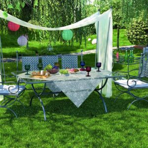 Emma, klar plast gennemsigtig voksdug med prægede blomster