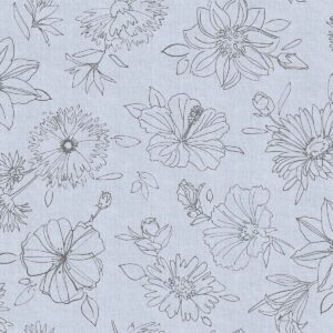 Palmas grå, voksdug med flotte stregtegninger