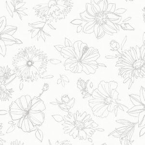 Palmas sort-hvid, voksdug med flotte stregtegninger