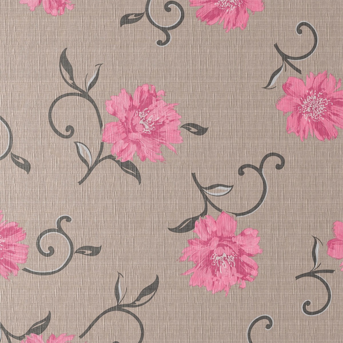 viviane-voksdug-natur-pink-sbv Viviane Natur, voksdug med lyserøde blomster