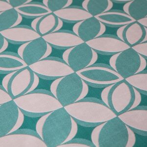 voksdug med grafisk mønster opal 140 cm bred