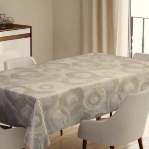 voksdug med grafisk mønster beige 140 cm bred