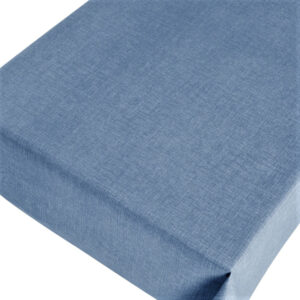 Ensfarvet Voksdug Mix Blå - Præget Hør-look 2