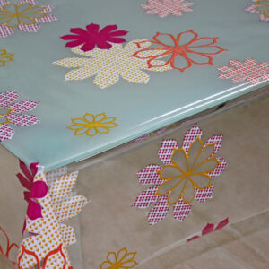 Gennemsigtig voksdug med tryk Blomstermønstre_2