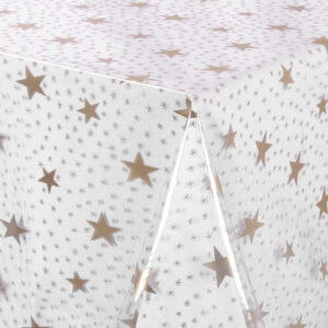 Gennemsigtig voksdug med tryk - Guld stjener