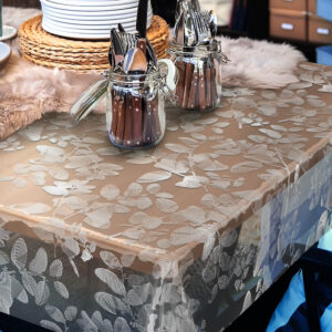 Gennemsigtig voksdug med tryk Hvidestregblomster_2