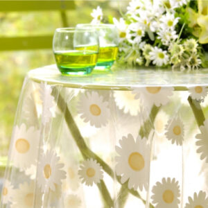 Gennemsigtig voksdug med tryk - Margueritter