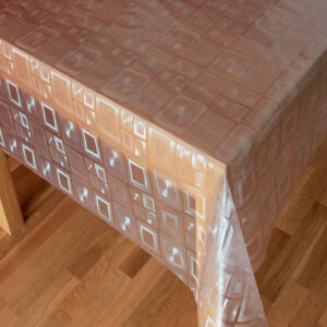 Gennemsigtig voksdug med tryk - Præget firkanter