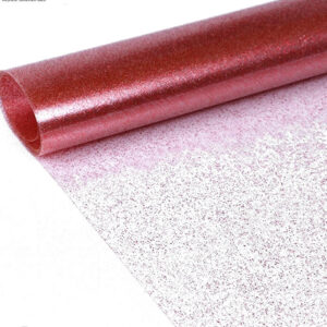 Gennemsigtig voksdug med tryk - Rød glitter