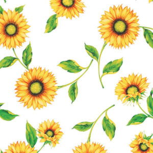 Gennemsigtig voksdug med tryk - Solsikker