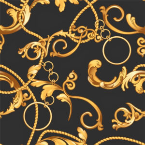 Voksdug med guldmotiv