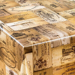 Voksdug med vinetiketter 2