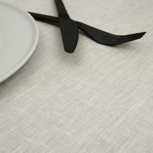 Ensfarvet tekstilvoksdug i 100% hør - Hvid