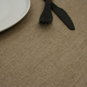 Ensfarvet tekstilvoksdug i 100% hør - Natur