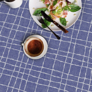 Ternet voksdug med denim-look - Blå