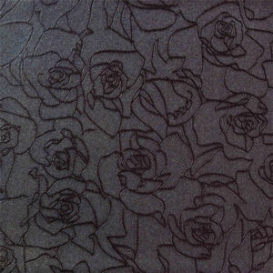 Voksdug Metallic Rose-motiv - Antracit