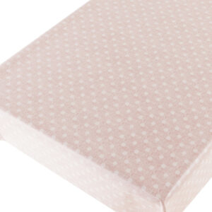 Voksdug i hør-look - Prikker på lyserød baggrund_2