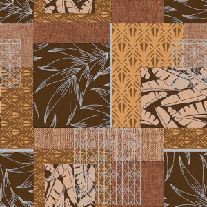 Voksdug med blomster mix - Brune og varme farver 2