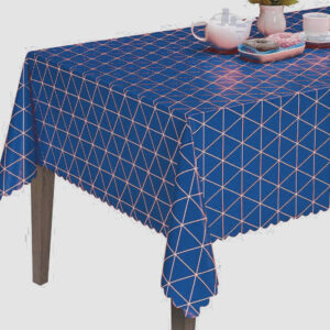 Voksdug med grafiske trekanter - Blå