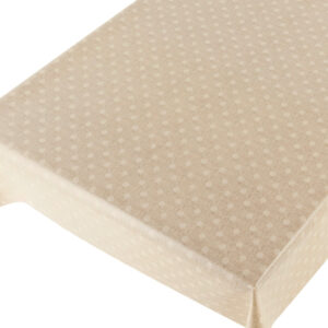 Voksdug med prikker og præget hør-look