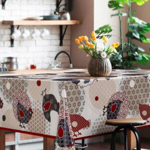 Påskevoksdug med høns