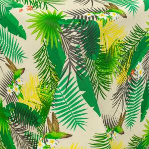 Rund voksdug med elastik - Grønne bregner