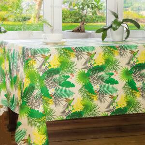 Voksdug med colibrier, bregner og blomster 2