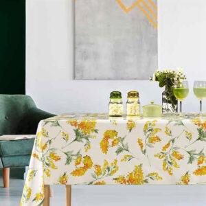 Voksdug med flotte gule mimoser