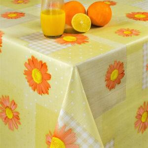 Rund voksdug med elastik - Prikker, Patchwork og Margueritter