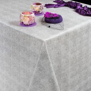 Grå voksdug med hør-look - Let præget overflade