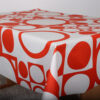 Tekstilvoksdug med flotte røde cirkler
